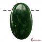 Preview: Linsenstein Nephrit – gebohrt, ca- 4cm mit Lederband