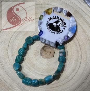 Preview: Amazonit Armband (dunkel) – 10-12mm Nuggets, elastisch (20cm)