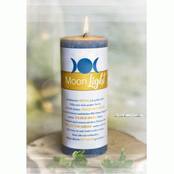 1 Kerze „Moon Light“ rauchblau