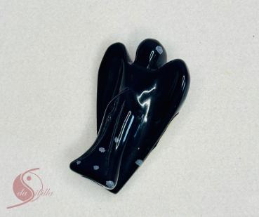 Preview: Engel aus Schneeflockenobsidian – Schutz & Loslassen (5 cm)
