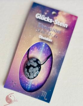 Preview: Glücksstein Skorpion – Obsidian mit Band & Astrokarte