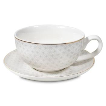 Preview: Teetasse mit Kanne aus Bone China-Porzellan