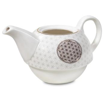 Preview: Teetasse mit Kanne aus Bone China-Porzellan