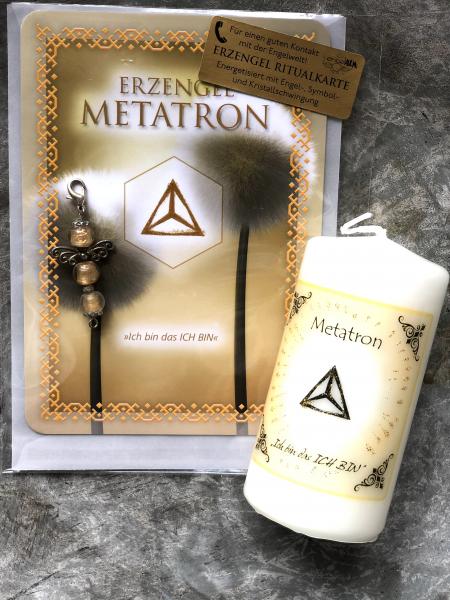 1 Set: Ritualkarte + Engelanhänger + Erzengelkerze Metatron (Engelalm)