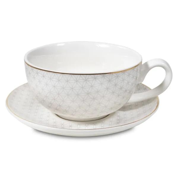 Teetasse mit Kanne aus Bone China-Porzellan